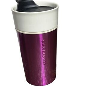 Starbucks 2013 Purple Ceramic Tumbler with Lid 12oz